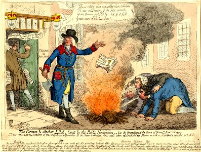 The Crown & Anchor libel, burnt by the public hangman;- (BM 1851,0901.763)