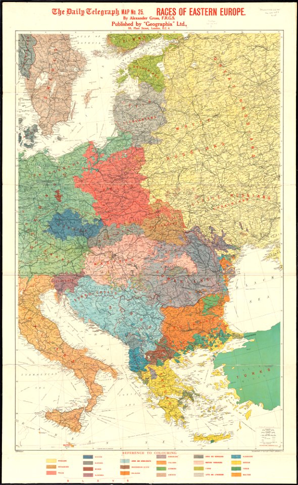 The Daily Telegraph map no. 25 - races of Eastern Europe (14773813307)