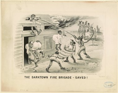 The darktown fire brigade-saved! LCCN91724457. Free illustration for personal and commercial use.