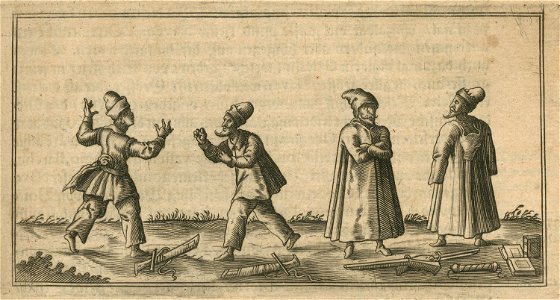 The costumes of Jacob Breuning and his companion Carlier de Pinon when traveling from Venice to Istanbul - Breuning Von Buchenbach Hans Jacob - 1612
