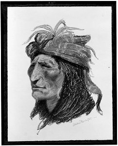 The Creek Indian, head-and-shoulders portrait, facing left) - Frederic Remington LCCN94505506