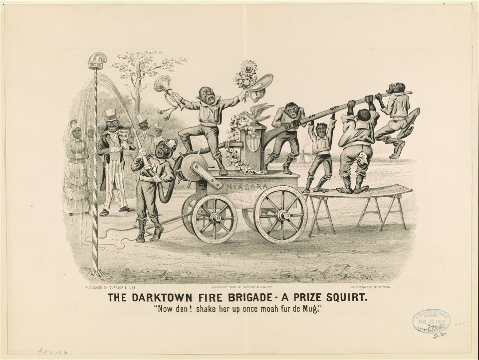 The darktown fire brigade-a prize squirt- Now den'shake her up once moah fur de mug. LCCN91724450