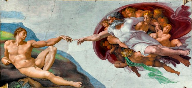 The Creation of Adam. Free illustration for personal and commercial use.