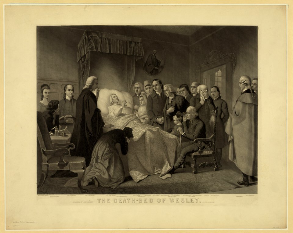 The death-bed of Wesley - engraved by John Sartain ; Pub'd. by Wm. Sartain, Phila. LCCN2009633818