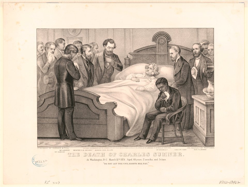 The Death of Charles Sumner- At Washington D.C. March 11th 1874. Aged, 63 years, 2 months, and 5 days LCCN91793207