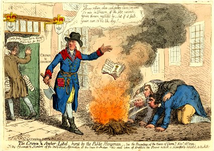 The Crown & Anchor libel, burnt by the public hangman;- (BM 1868,0808.6484)