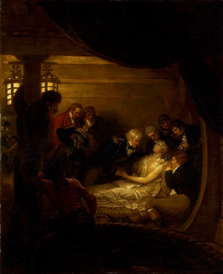 The Death of Lord Nelson in the Cockpit of the Ship 'Victory' RMG BHC0566