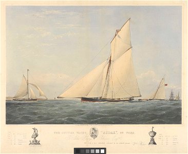 The cutter yacht Audax, 59 Tons, To John Henry Johnson Esq - RMG PY8740. Free illustration for personal and commercial use.