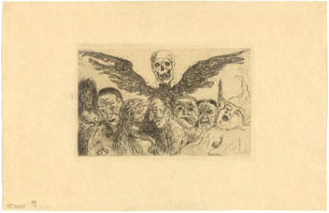 The Deadly Sins Dominated by Death, print by James Ensor, 1904, Prints Department, Royal Library of Belgium, Imp. II 84858-8
