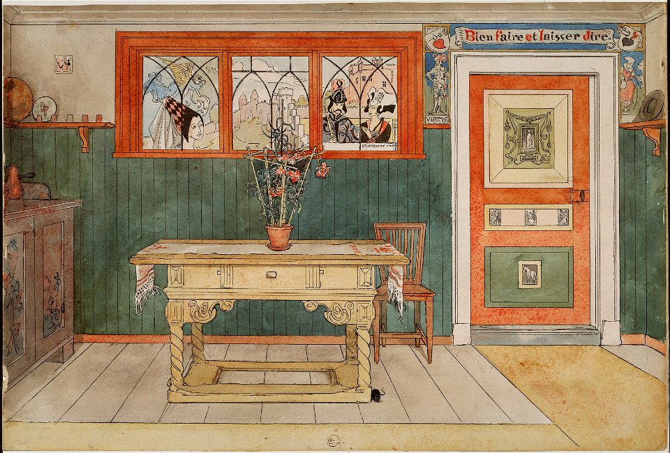 The Dining Room. From A Home (26 watercolours) (Carl Larsson) - Nationalmuseum - 24204