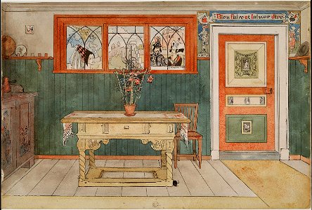 The Dining Room. From A Home (26 watercolours) (Carl Larsson) - Nationalmuseum - 24204