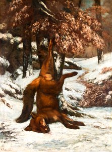 The Dead Fox (Gustave Courbet) - Nationalmuseum - 23398. Free illustration for personal and commercial use.