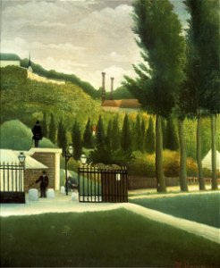 The Customs Post by Henri Rousseau c1890. Free illustration for personal and commercial use.