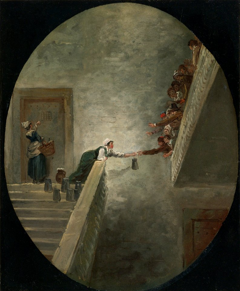 The distribution of milk at Saint-Lazare prison