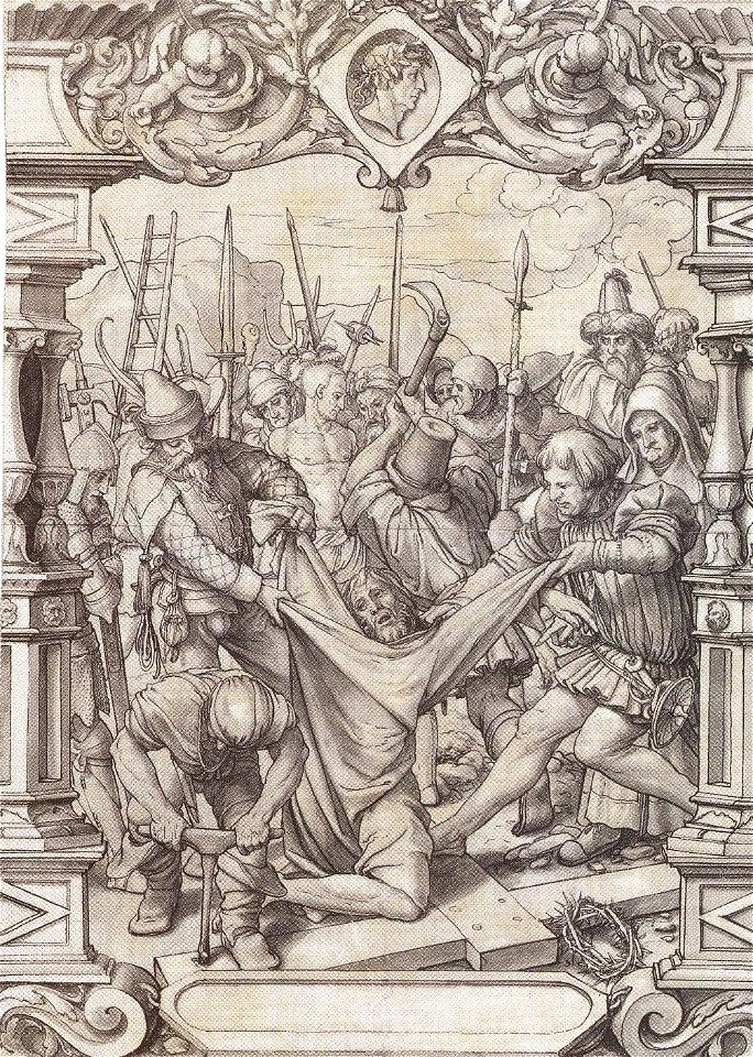 The Disrobing of Christ, design for a stained glass window, by Hans Holbein the Younger
