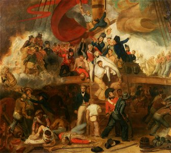 The Death of Nelson at the Battle of Trafalgar, 21 October 1805 RMG BHC0547