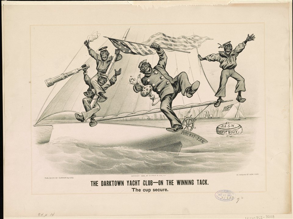 The darktown yacht club-on the winning tack- The cup secure LCCN91791062