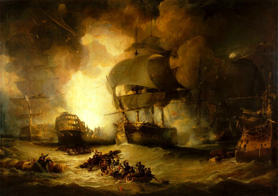 The Destruction of 'L'Orient' at the Battle of the Nile, 1 August 1798 RMG BHC0509