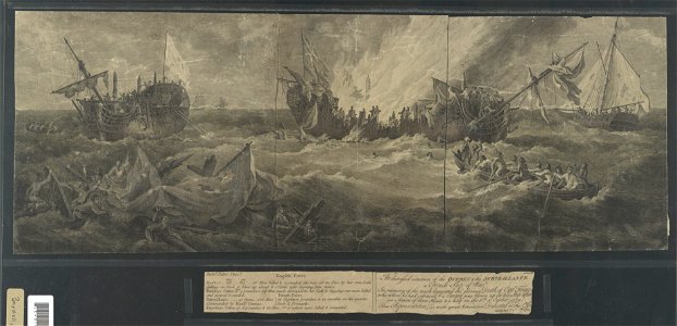 The distressed situation of the Quebec & the Surveillante. A French ship of war LCCN2003680682
