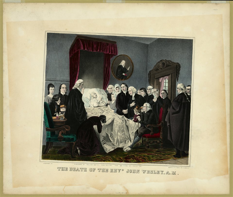 The death of the Revd. John Wesley A.M. - A. Biggerman del. ; MaGee's Lith Press, 49 So. Third St. LCCN2009633817