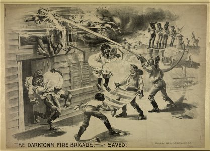 The darktown fire brigade-saved! LCCN91724459. Free illustration for personal and commercial use.