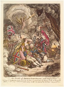 The death of Admiral Lord Nelson - in the moment of victory! by James Gillray