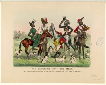 The darktown hunt-the meet- Keep you tempers ladies de one dat gits tother end fust gits de brush. LCCN91724497