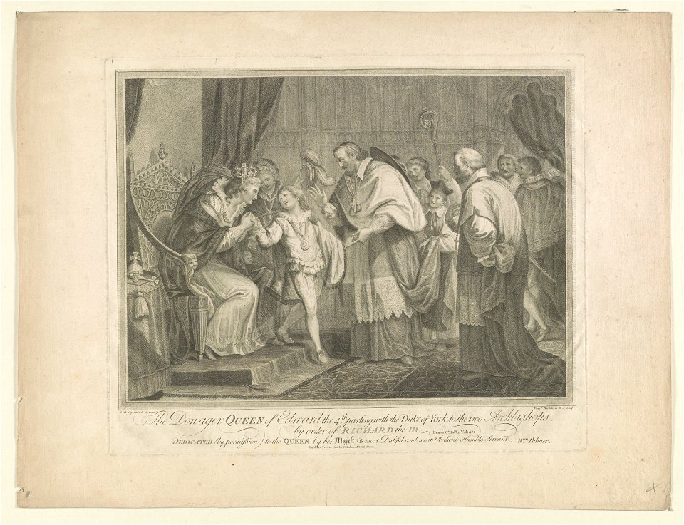 The dowager Queen of Edward the 4th, parting with the Duke of York to the two Archbishops, by order of Richard the III LCCN2003680009