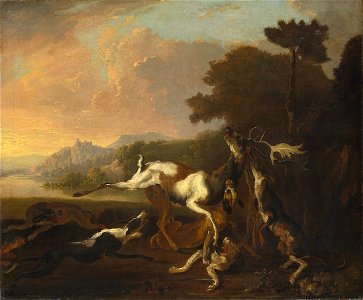 The Deer Hunt 1650-95 Abraham Hondius