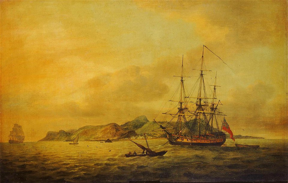 The East Indiaman 'Hindustan' at Anchor RMG BHC3407