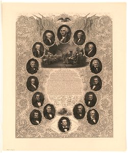 The Declaration of Independence and portraits of the presidents LCCN96510139