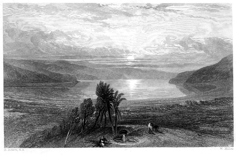The Dead Sea engraving by William Miller after D Roberts RA