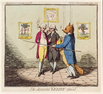 The discarded viceroy silenced' (Charles James Fox and two others) by Elizabeth d'Achery