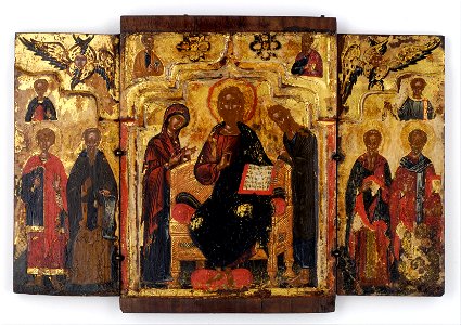 The Deesis (Intercession) flanked by saints - Google Art Project