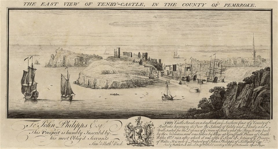 The east view of Tenby Castle - in the county of Pembroke- April 5th 1740