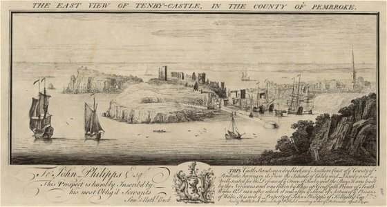 The east view of Tenby Castle - in the county of Pembroke- April 5th 1740