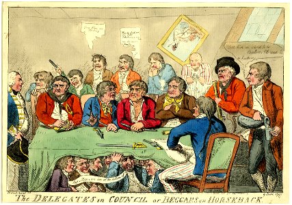 The delegates in council or beggars on horseback. (BM 1868,0808.6641)