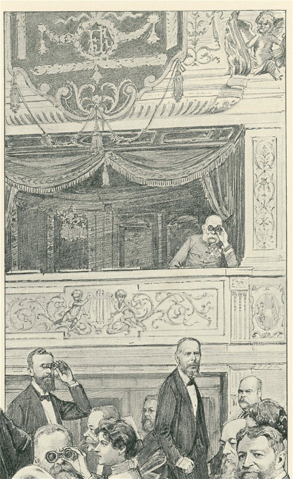 The Emperor Francis Joseph I in the incognitologe of the Burgtheater