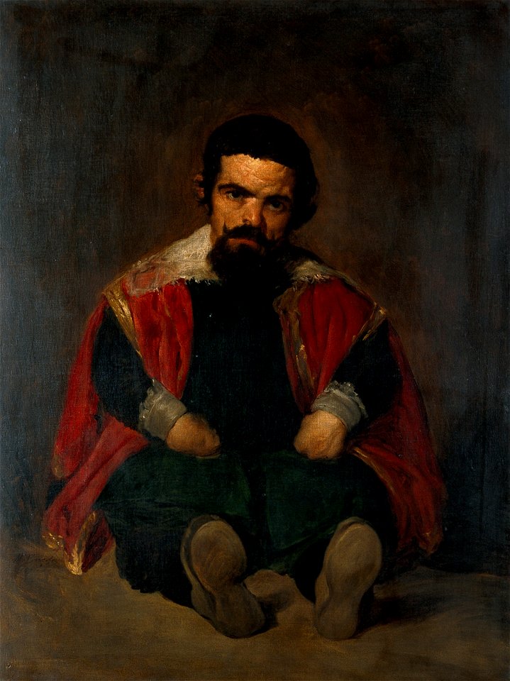 The dwarf Don Sebastián de Morra. Oil painting by M. Pineda Wellcome V0017105