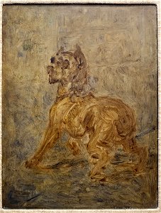 The Dog, by Henri de Toulouse-Lautrec, c. 1880, oil on wood - Museu de Arte de São Paulo - DSC07417