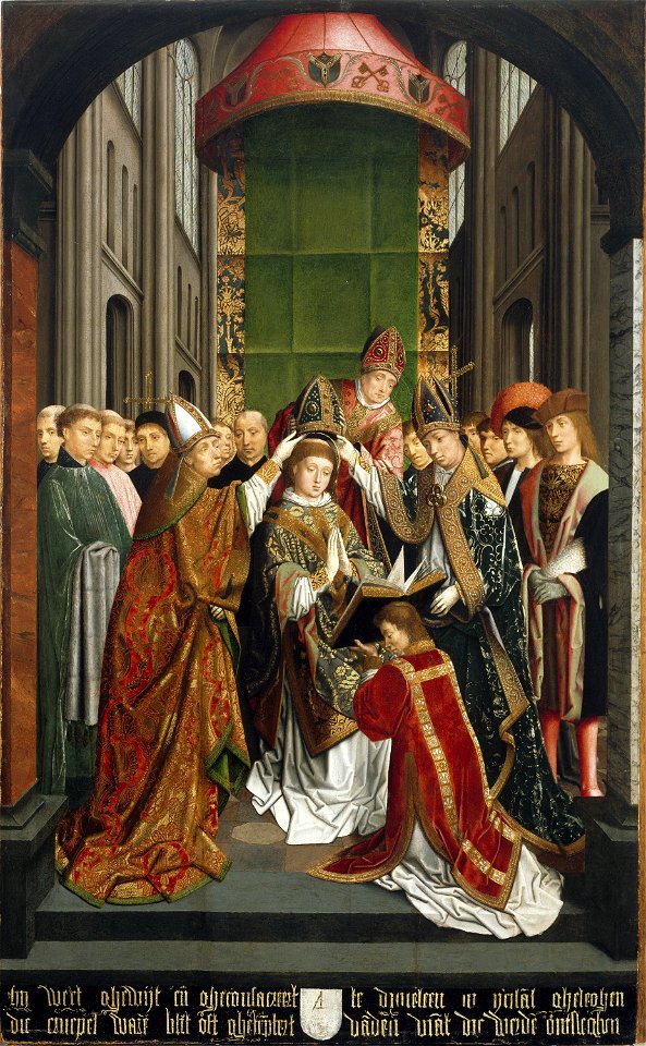 The Enthronement of Saint Romold as Bishop of Dublin, c1490