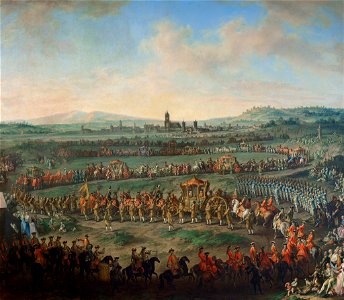 THE ENTRANCE OF EMPEROR FRANZ I STEPHAN AND HIS SON JOSEPH IN FRANCKFURT 1764