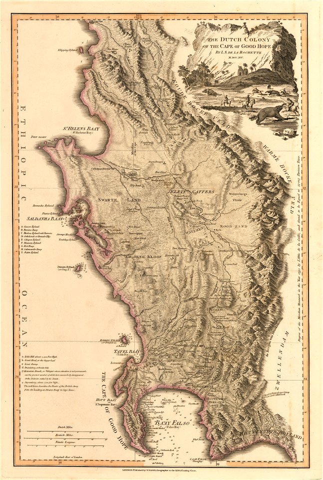 The Dutch Colony of the Cape of Good Hope by William Faden, 1795