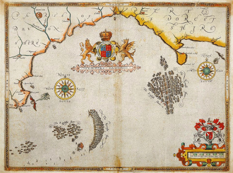 The English and Spanish fleets on 1 - 2 August 1588 RMG D3295