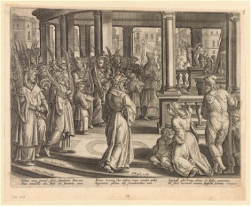 The Entrance in the Citadel of Jerusalem ca.1589 print by Stradanus, S.IV 2410, Prints Department, Royal Library of Belgium