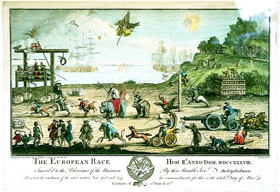 The European Race. Heat IId Anno Dom. MDCCXXXVIII (caricature) RMG PW3955