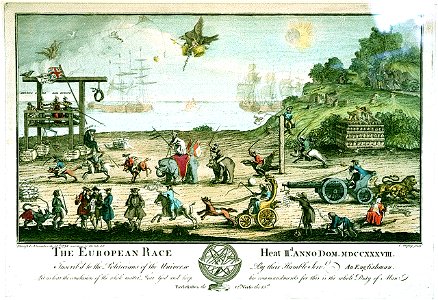 The European Race. Heat IId Anno Dom. MDCCXXXVIII (caricature) RMG PW3955
