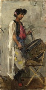 The Drummer Girl by Isaac Israëls Rijksmuseum Amsterdam SK-C-1686. Free illustration for personal and commercial use.
