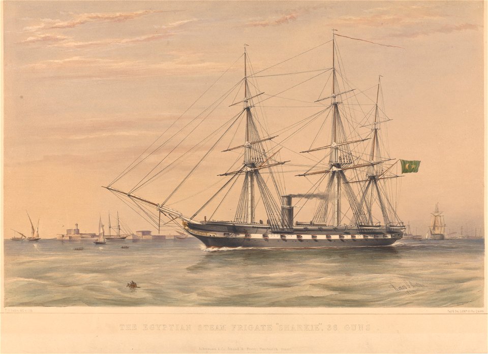 The Egyptian Steam frigate Sharkie 36 guns RMG PY0946
