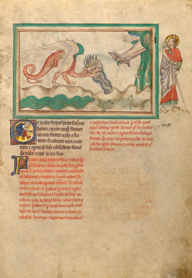 The Dragon Hurls Water after the Woman Clothed in the Sun - Google Art Project